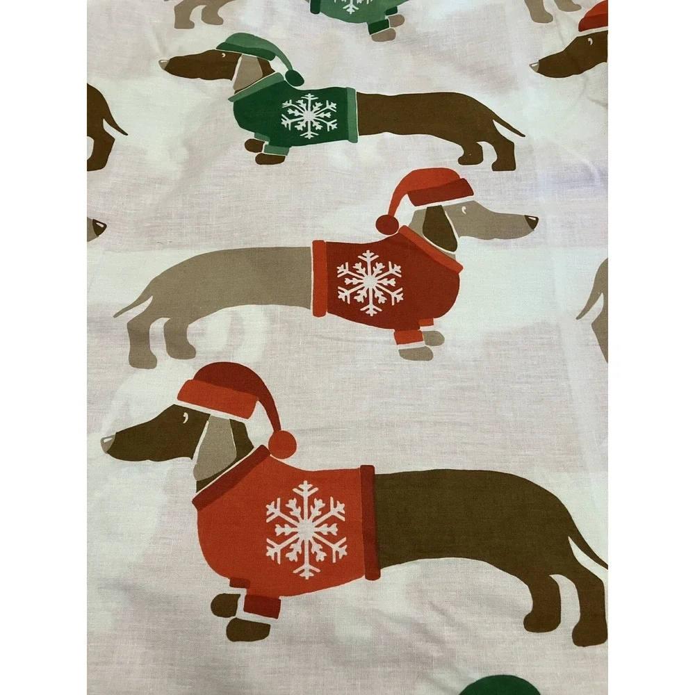 Christmas Dachshund Doxin Weiner Dog Duvet Handmade Vintage 84